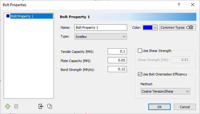 Bolt Properties Dialog