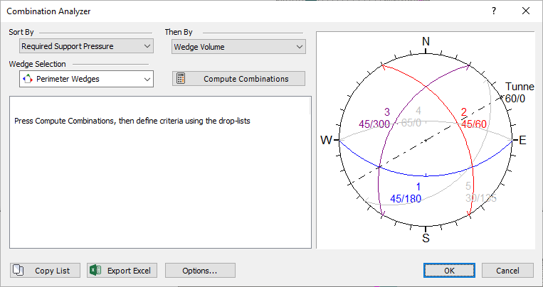 Combination Analyzer Dialog