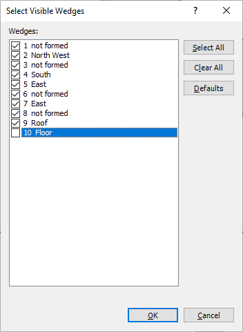 Select Visible Wedges Dialog