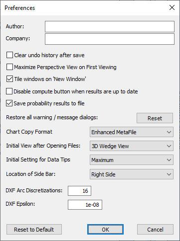 Preferences Dialog