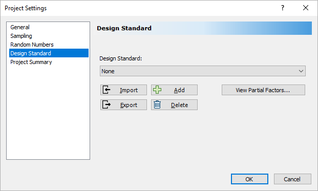 Project Settings Design Standards Tab Dialog