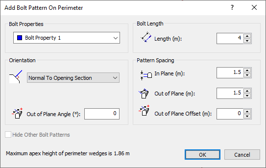 Add Bolt Patter on Perimeter Dialog