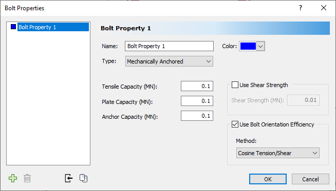 Bolt Properties Dialog