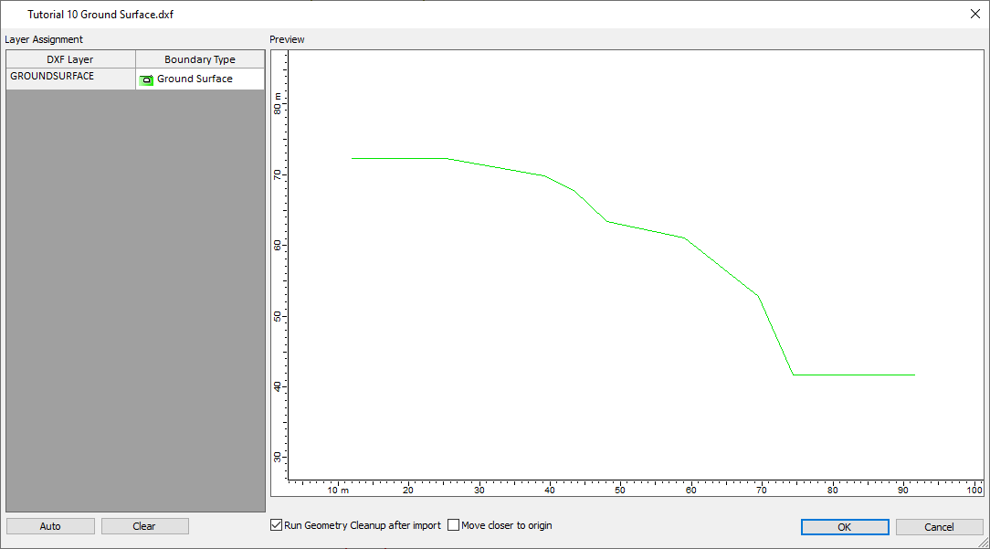 Tutorial 10 Ground Surface Import Screen