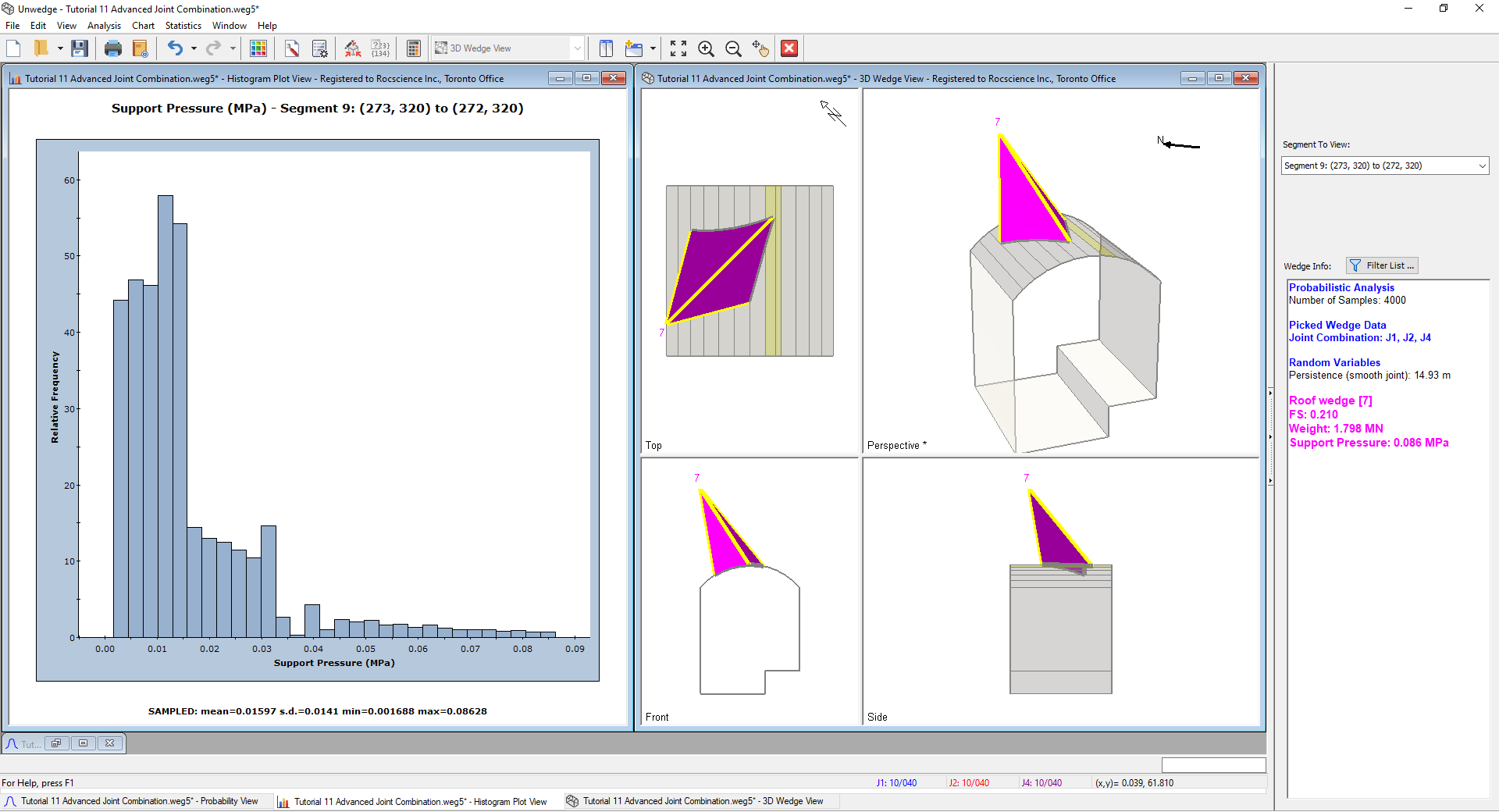 Histogram Plot View - Support Pressure