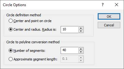 Circle Options Dialog