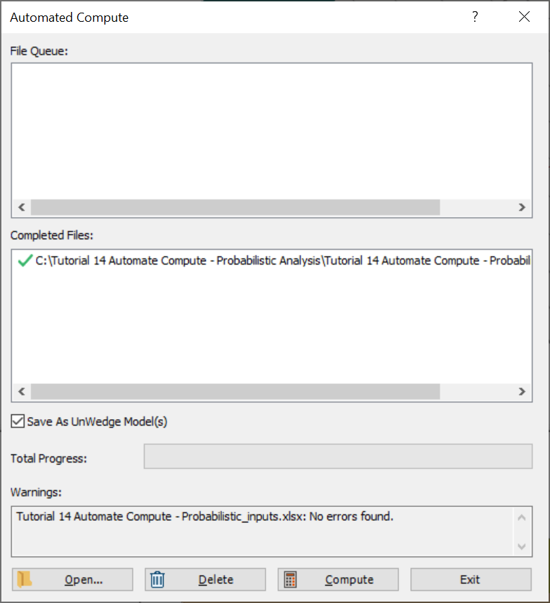 Automated Compute Dialog - Completed Files