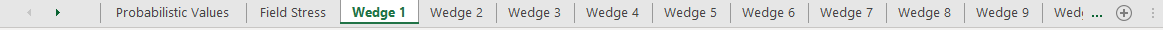 View of 10 Excel Worksheets Tab