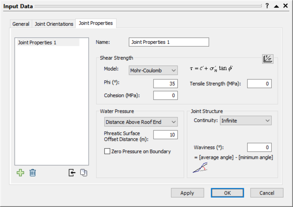 Input Data Dialog