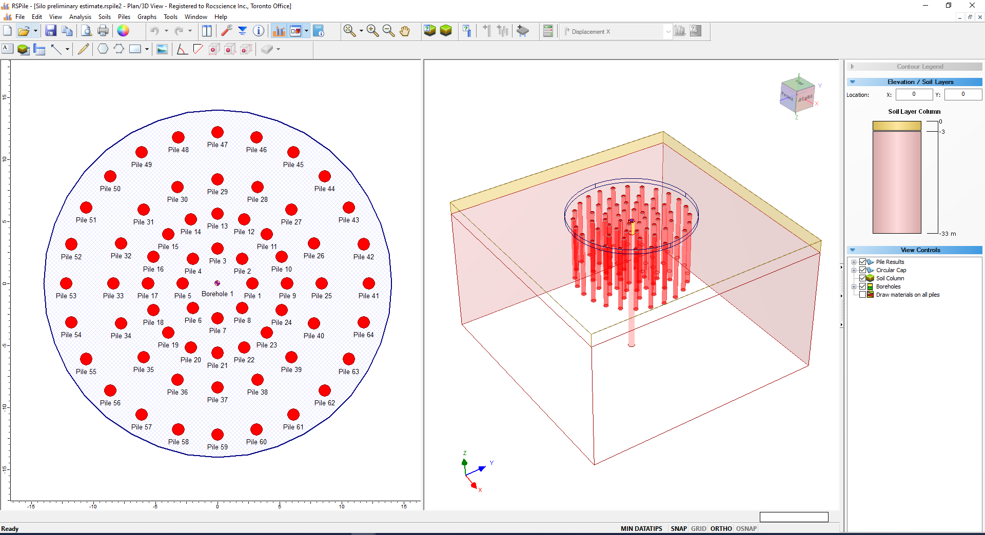 Figure 2: Preliminary trial layout of piles.