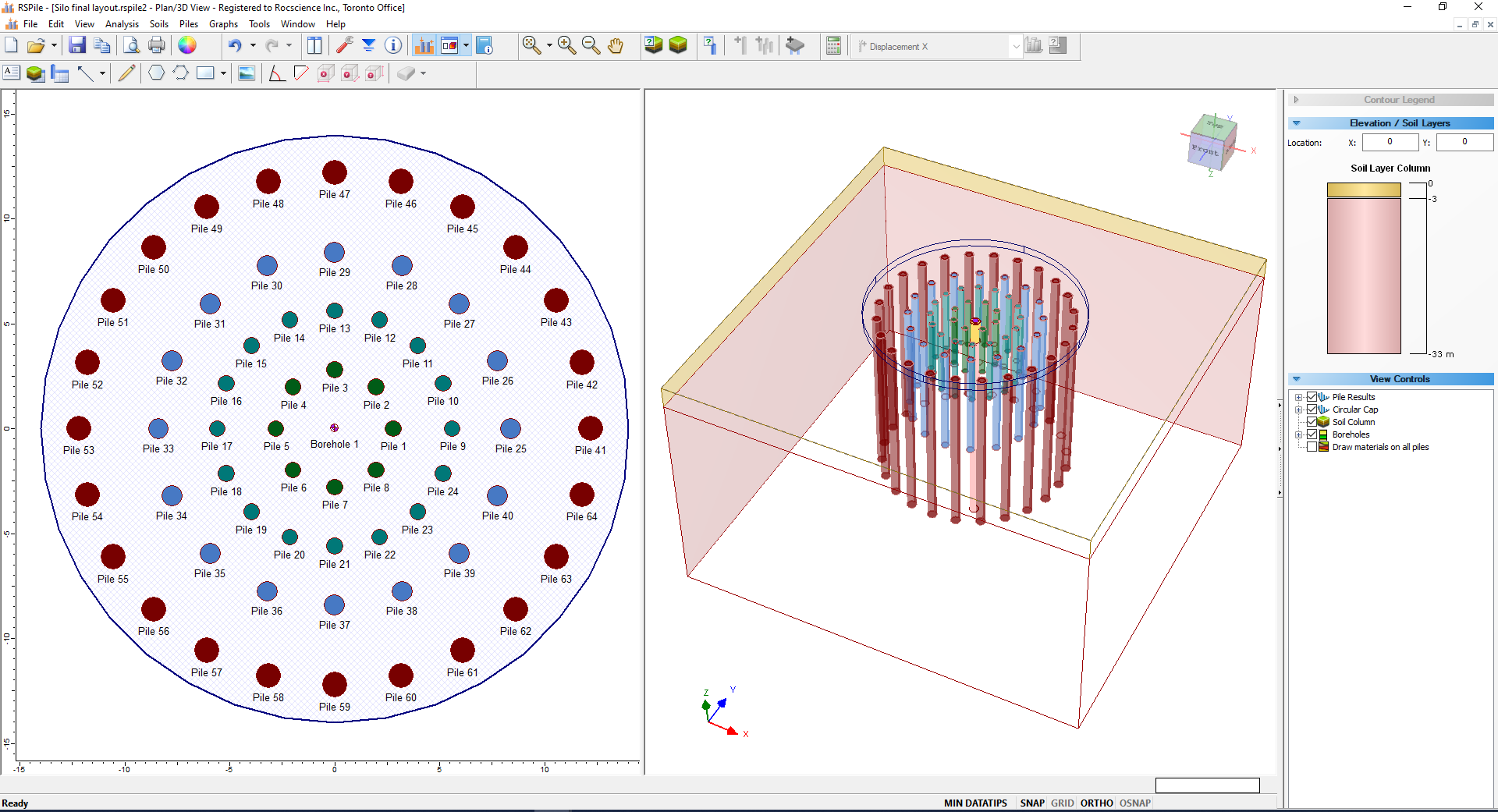 Figure 4: Revised and final layout of piles.