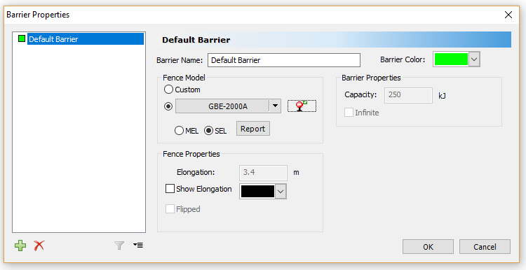 RocFall - Barrier Properties Dialog RocFall - Barrier Properties Dialog