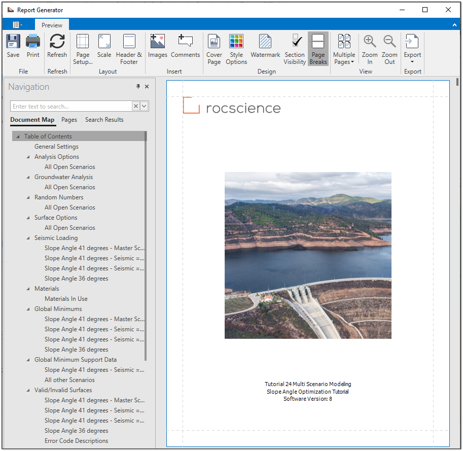 Figure 9. Report Generator in the May 2020 release of Slide2