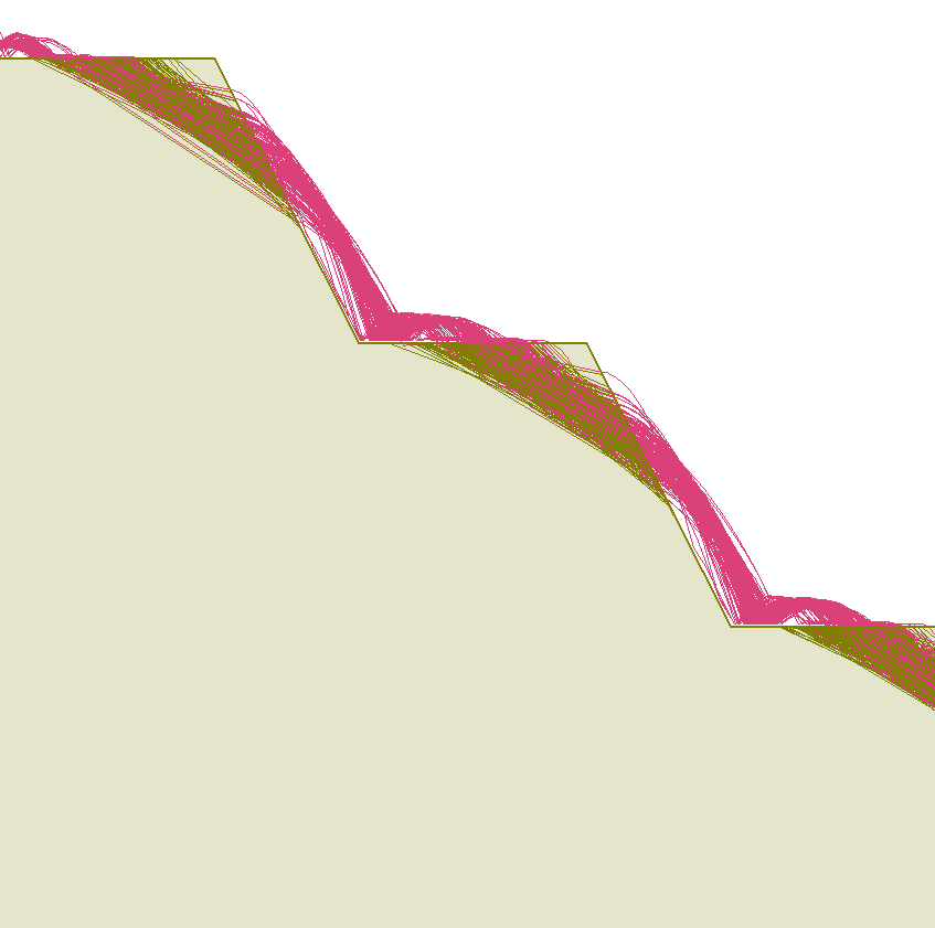 RocFall Figure 5: Animate rock path and view all contact points.