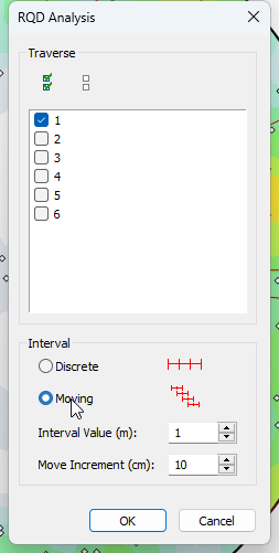 RQD Analysis dialog