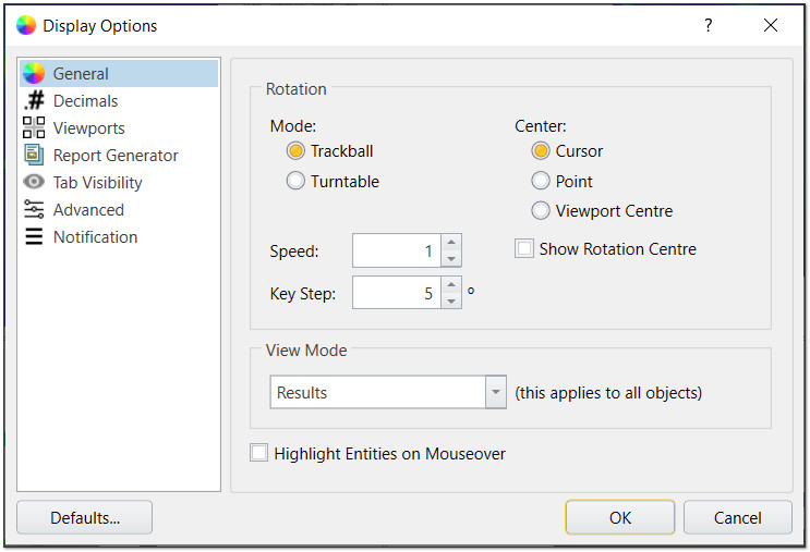 Display Options