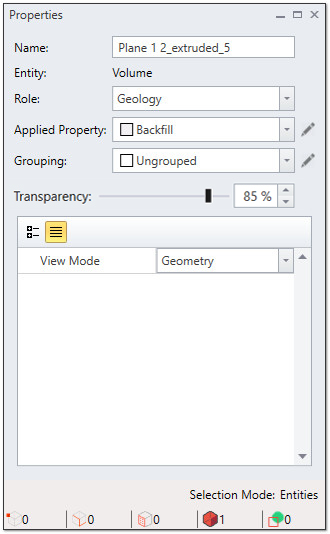 Properties pane