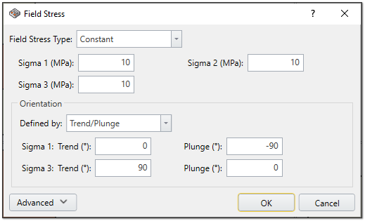 Field stress dialog