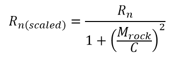 Equation used to determine scaled Rn value