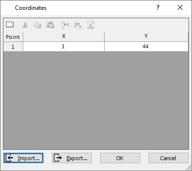 Enter Coordinates dialog