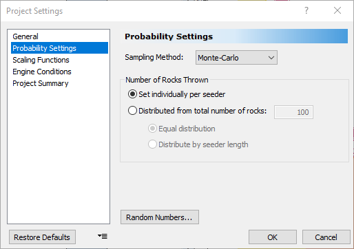 Project Settings dialog