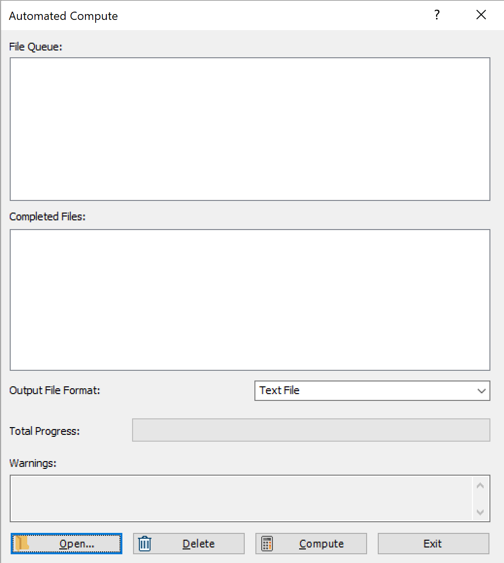 Automated Compute Dialog