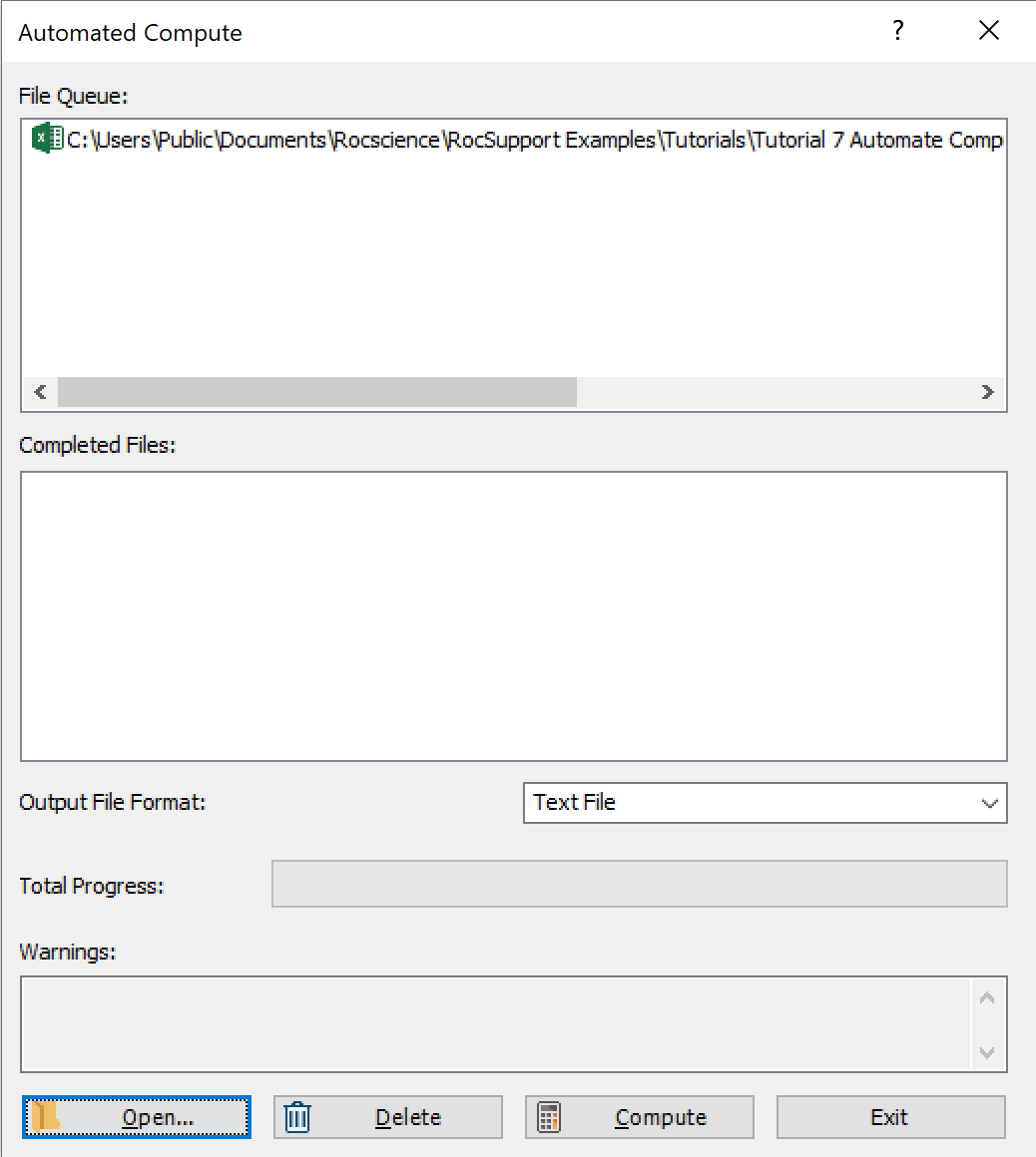 Automated Compute Dialog