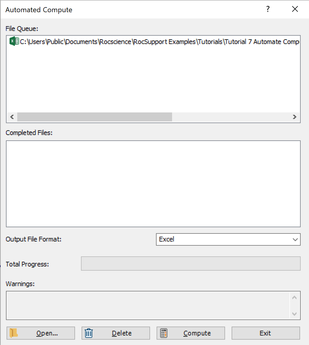 Automated Compute Dialog