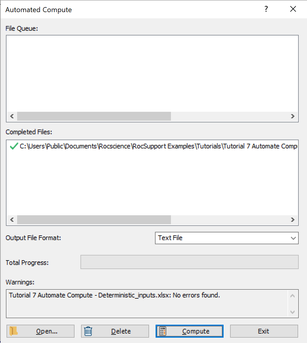 Automated Compute Dialog