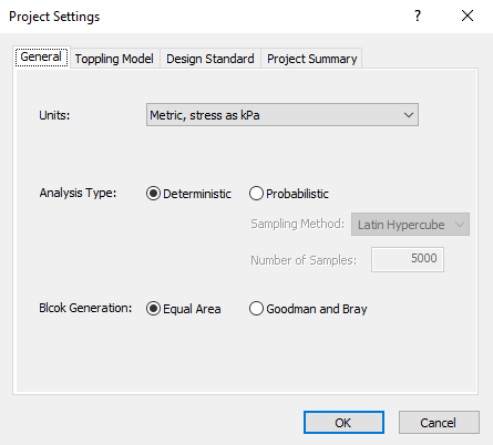 Project Settings dialog
