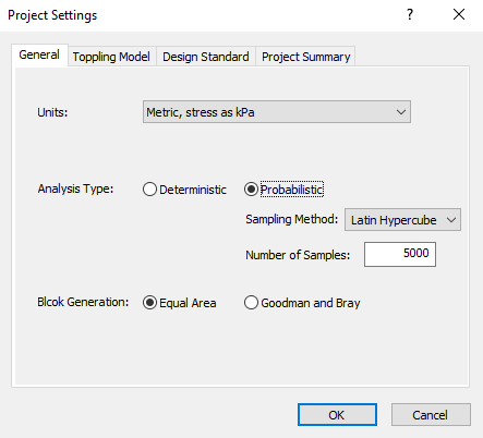 Project Settings dialog