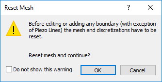 Reset Mesh dialog box 