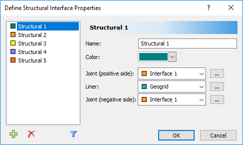 Define Structural Interface Properties dialog box