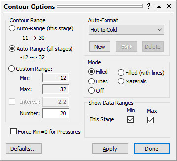 Contour Options dialog box
