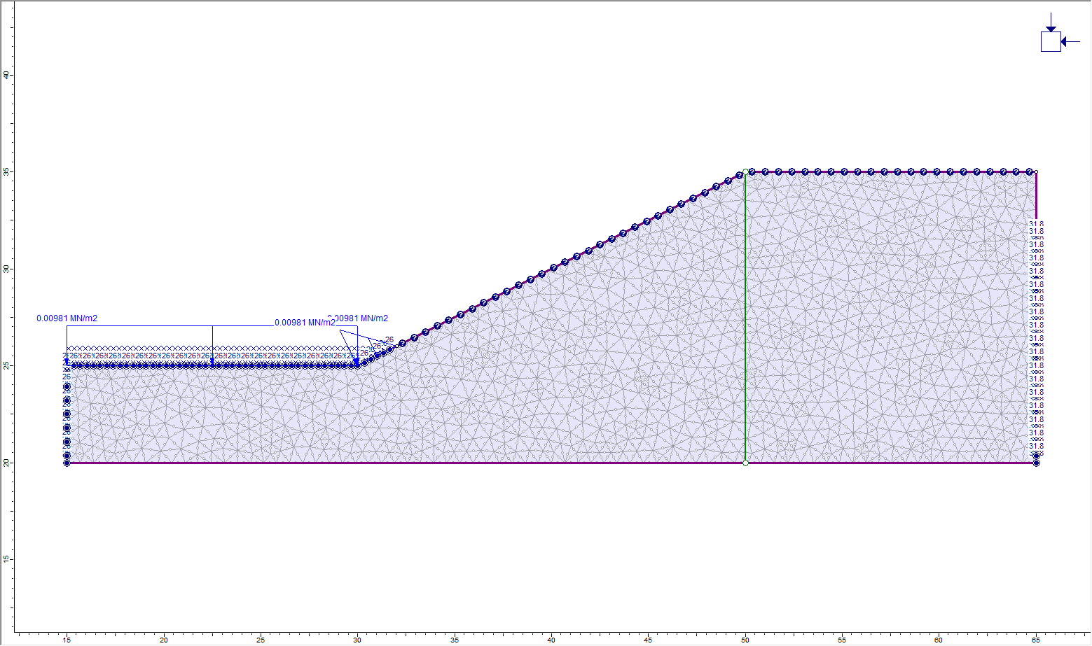 Image of model after clicking point (50,20) 