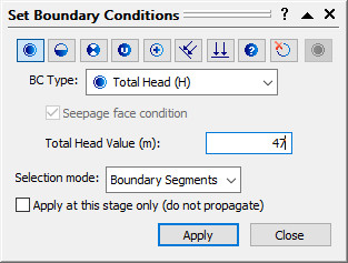 Set Boundary Conditions dialog box