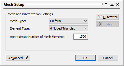 Mesh Setup dialog box