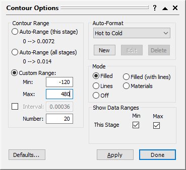 Contour Options dialog box