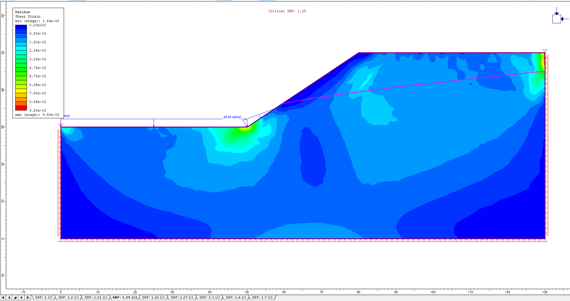 Image of model with Piezometric lines