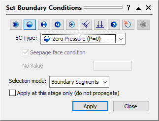 Set Boundary Conditions dialog box
