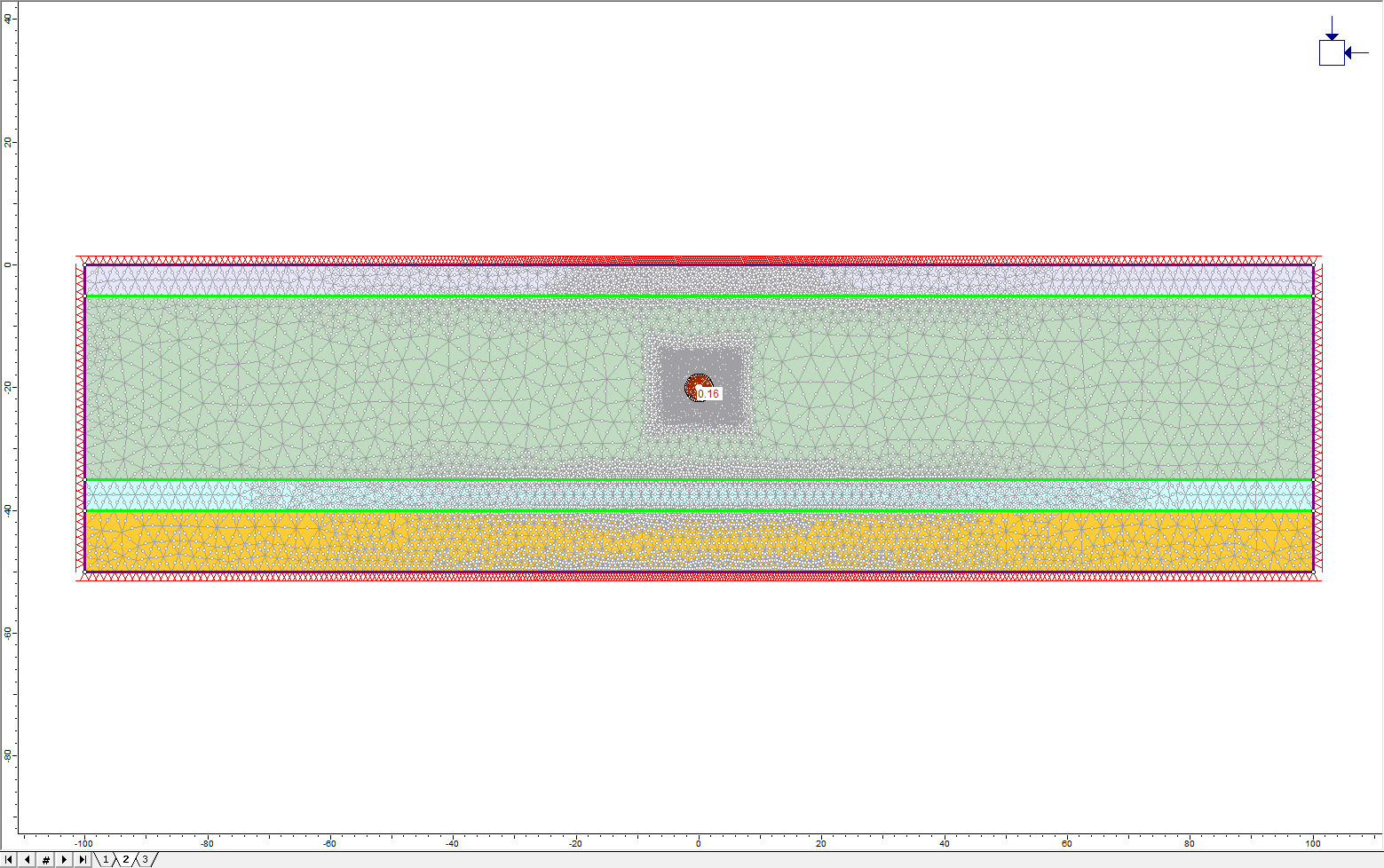 Image of model after adding the Advanced Mesh Region