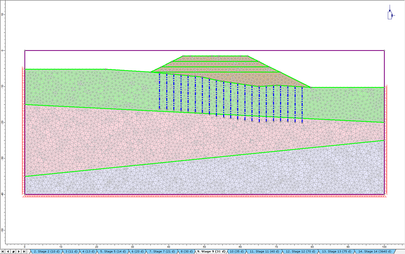 Image of model with wick drain pattern applied