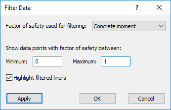 Filter Data dialog box