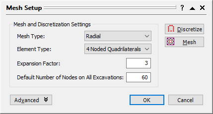 Mesh Setup dialog box