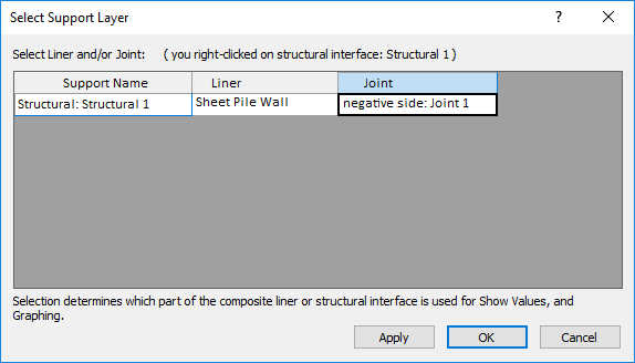 Select Support Layer dialog box