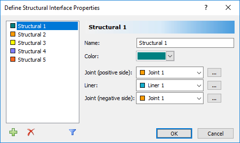 Define Structural Interface Properties dialog box