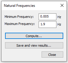 Natural Frequencies Dialog