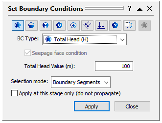 Set Boundary Conditions dialog box