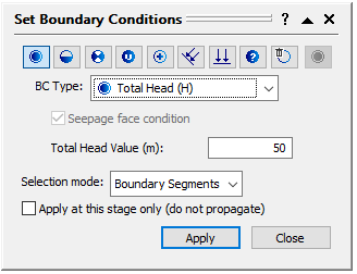 Set Boundary Conditions dialog box