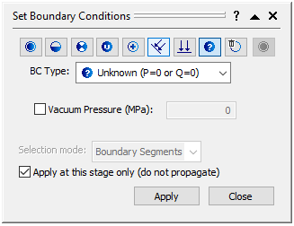 Set Boundary Conditions dialog box